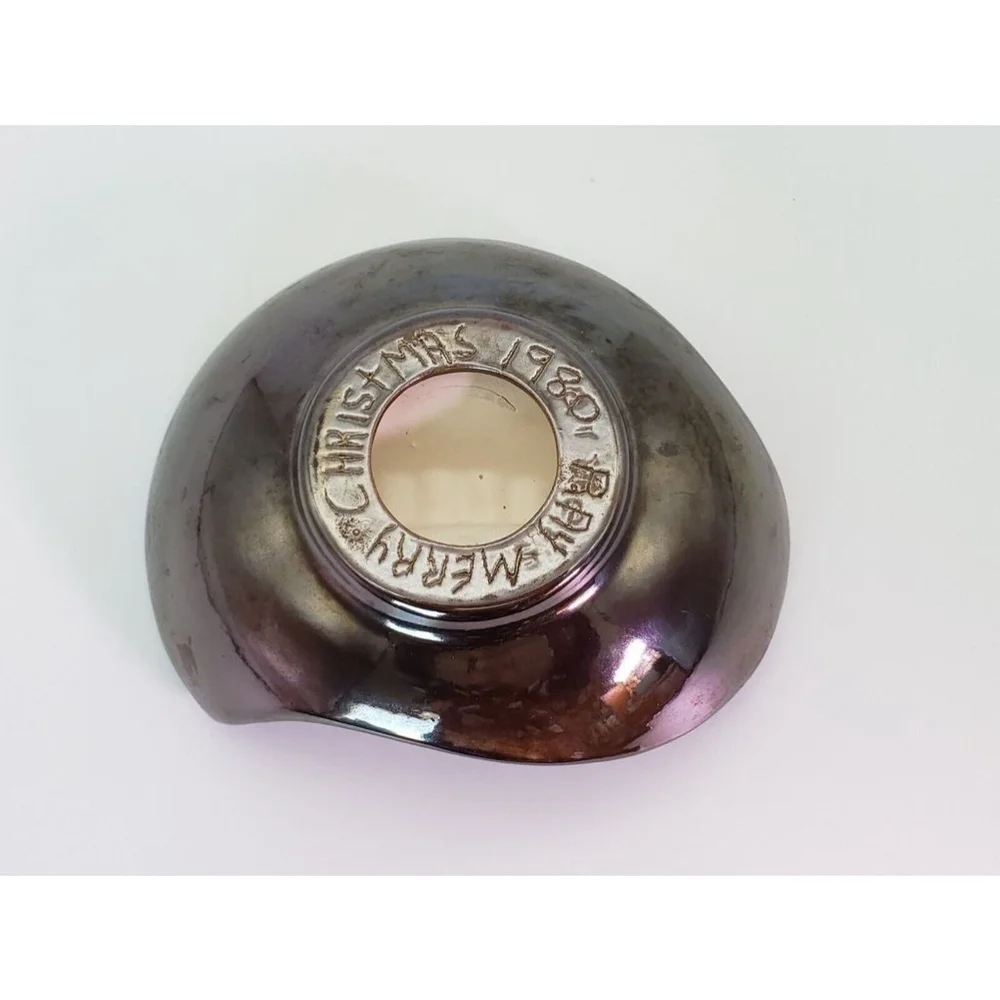 Vintage ART POTTERY ASHTRAY Dated 1980 Brown Leaf Shape